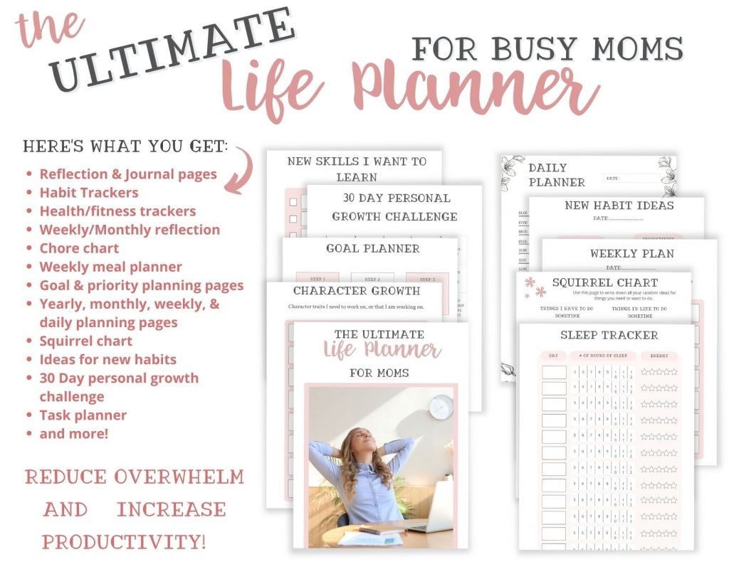 Mockup of life planner for busy moms