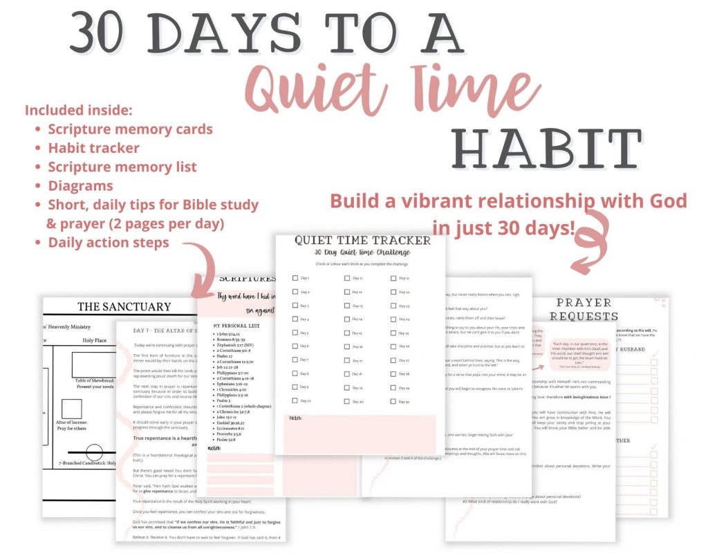 Mockup of digital product 30 Days to a quiet time habit