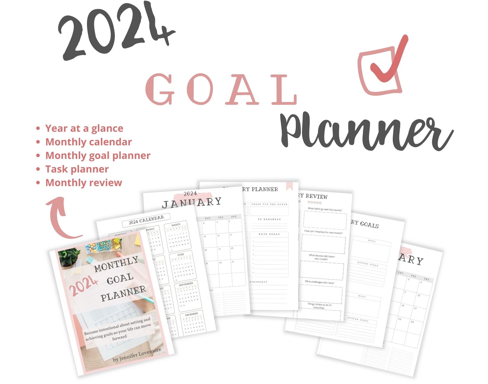 Mockup of 2024 Goal Planner