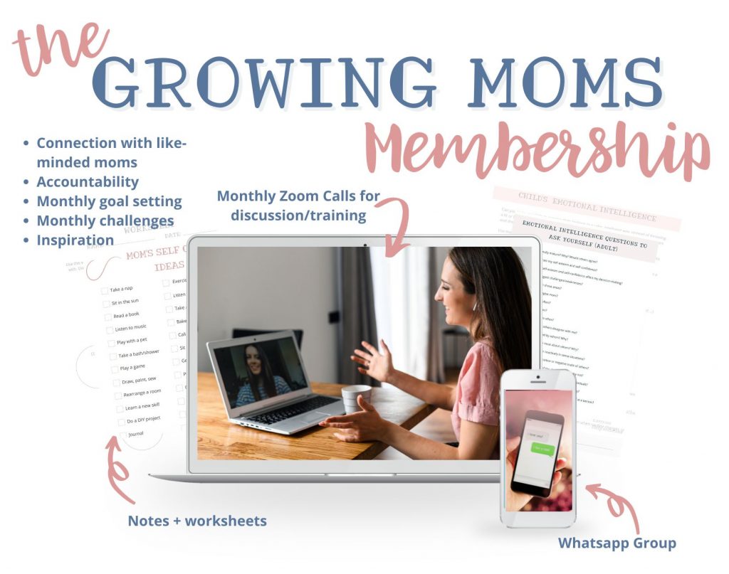 Mockup of growing moms membership.